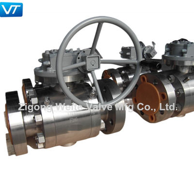 গুণ  1500LB F316 Stainless Steel Flanged Ball Valve Gearbox Actuator 4 Inch F316 Ball Valve কারখানা
