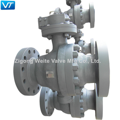 ASME B16.10 Trunnion মাউন্ট করা বল ভালভ স্টেইনলেস স্টীল ওয়ার্ম গিয়ার বল ভালভ